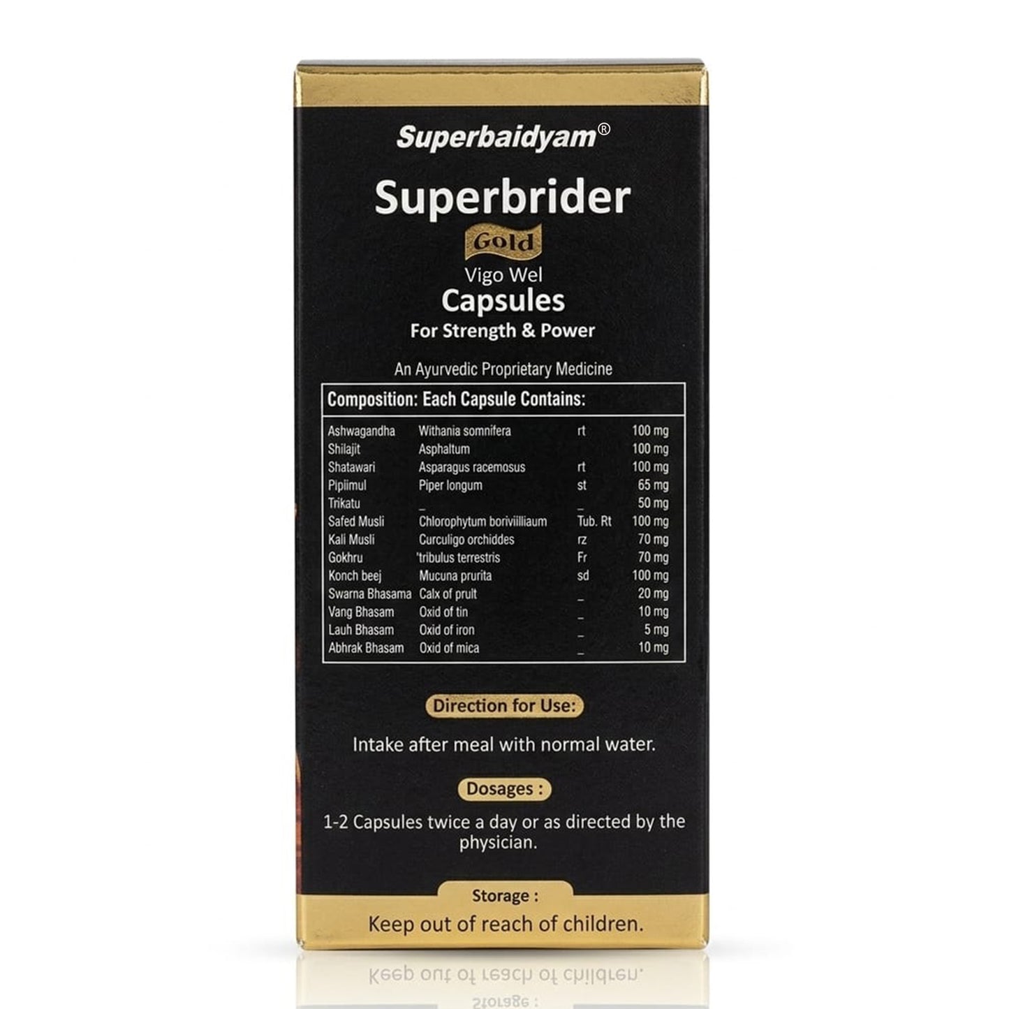 Superbrider Gold Vigo Wel Capsules 20+2 I Shilajit Gold with 11 Herbs (For Strength & Power)