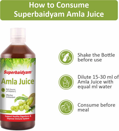Amla Juice 1 L I Enriched Vitamin C I Natural Immunity Booster
